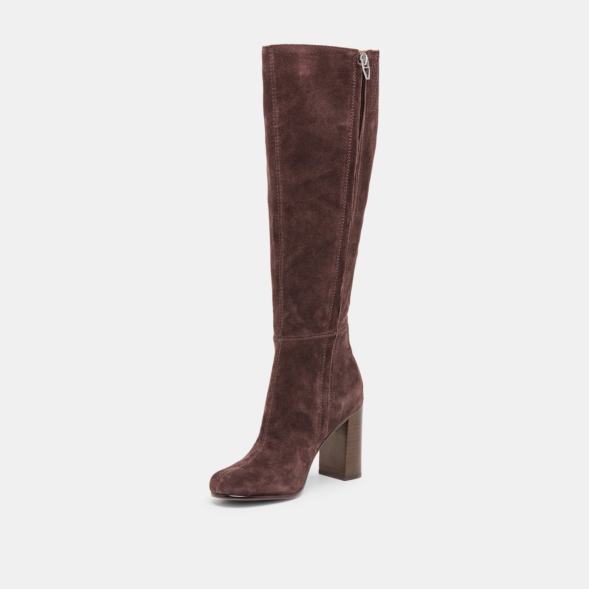 Hudsin Wide Calf Mahogany Suede Boots Dolce Vita