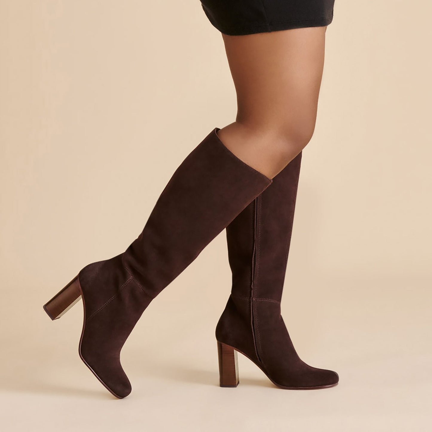 Hudsin Wide Calf Mahogany Suede Boots Dolce Vita