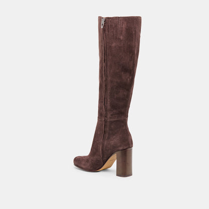 Hudsin Wide Calf Mahogany Suede Boots Dolce Vita
