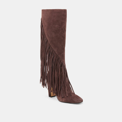 Giano Mahogany Suede Boots Dolce Vita