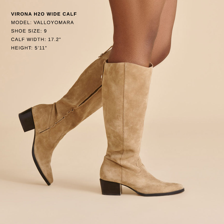 Virona H2O Waterproof Dk Taupe Suede Wide Calf Boots Dolce Vita