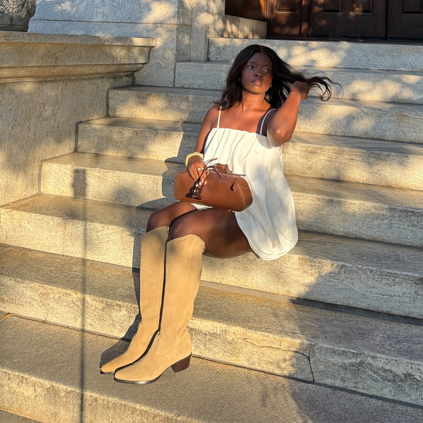 Virona H2O Waterproof Dk Taupe Suede Wide Calf Boots Dolce Vita