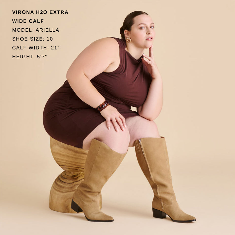 Virona H2O Waterproof Dk Taupe Suede Extra Wide Calf Boots Dolce Vita