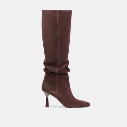 Lousa Mahogany Suede Wide Calf Boots Dolce Vita