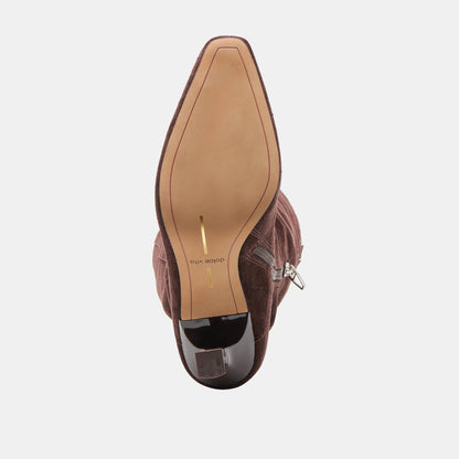 Lousa Mahogany Suede Wide Calf Boots Dolce Vita