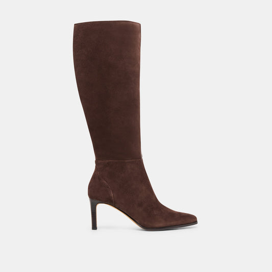 Emmi Dk Brown Suede Wide Calf Boots Dolce Vita