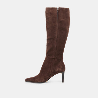 Emmi Dk Brown Suede Wide Calf Boots Dolce Vita