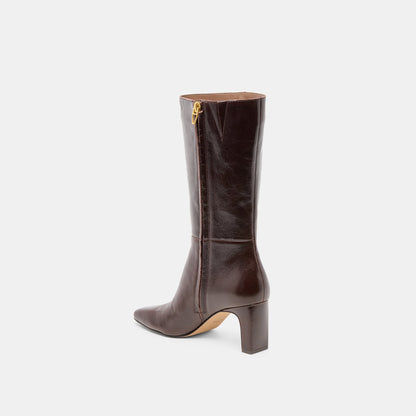 Riggs Chocolate Leather Boots Dolce Vita