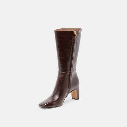 Riggs Chocolate Leather Boots Dolce Vita