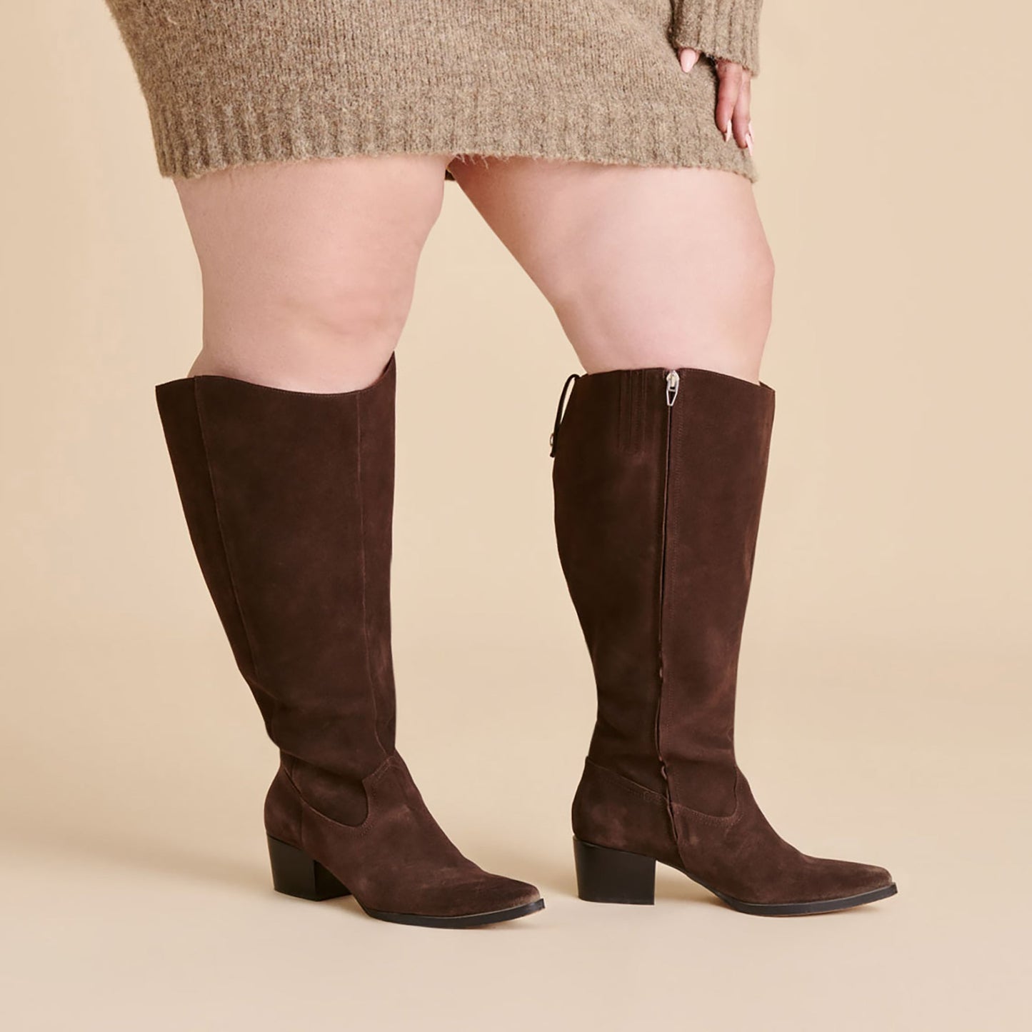 Virona H2O Waterproof Dk Brown Suede Extra Wide Calf Boots Dolce Vita