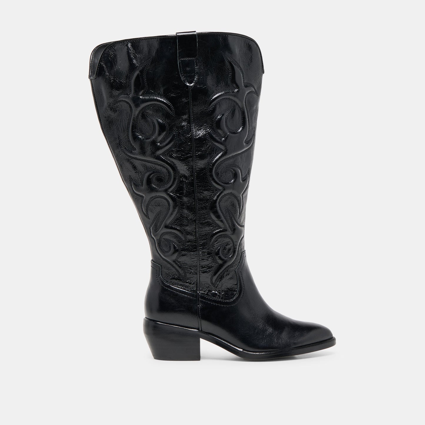Mirla Black Leather Extra Wide Calf Boots Dolce Vita
