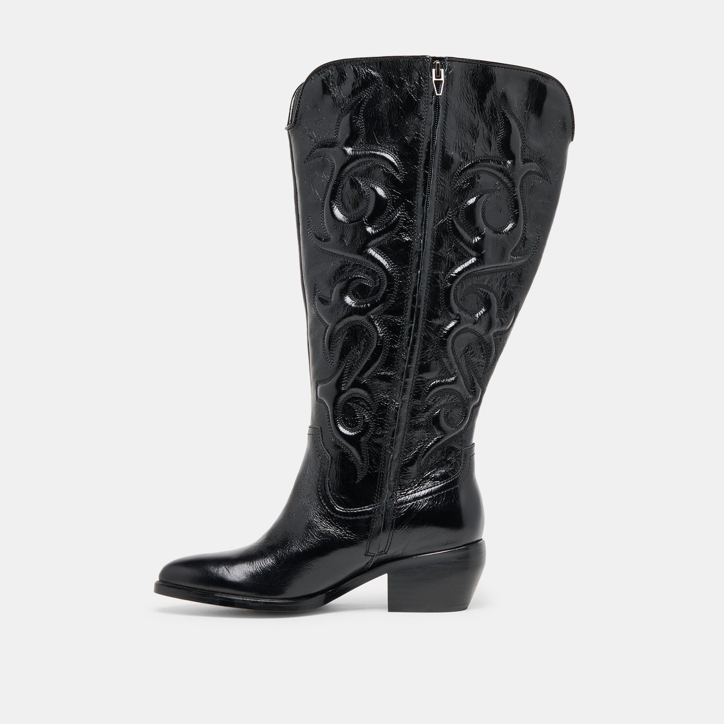 Mirla Black Leather Extra Wide Calf Boots Dolce Vita