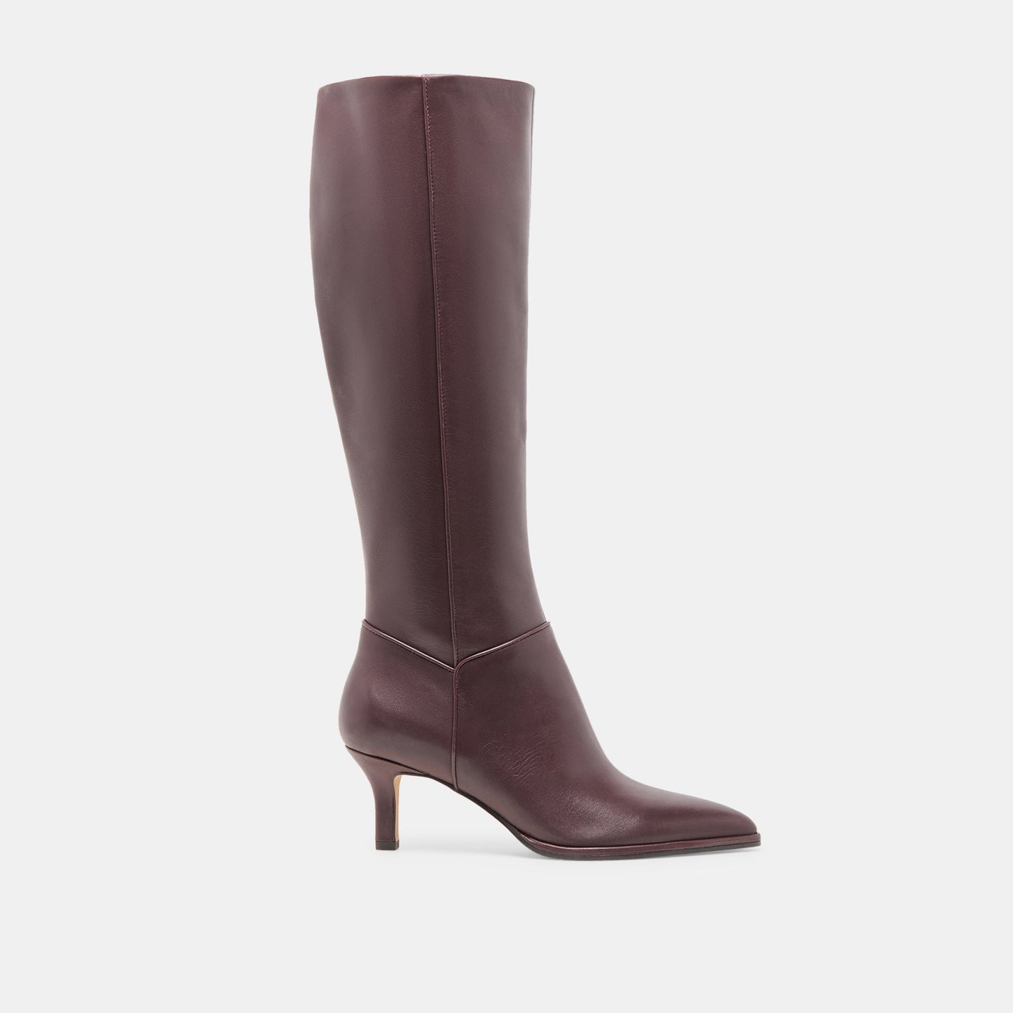 Aldy Mulberry Leather Wide Calf Boots Dolce Vita