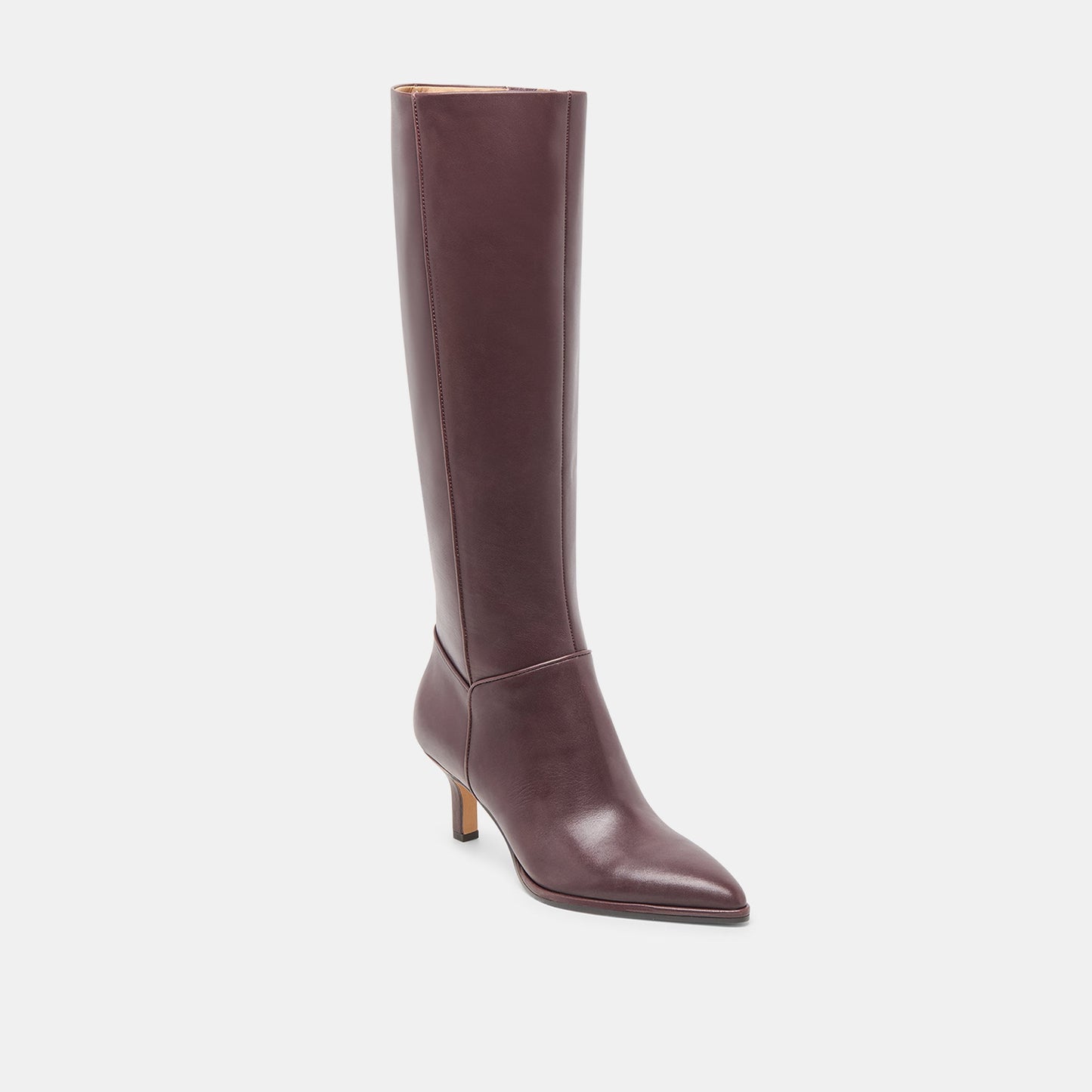 Aldy Mulberry Leather Wide Calf Boots Dolce Vita