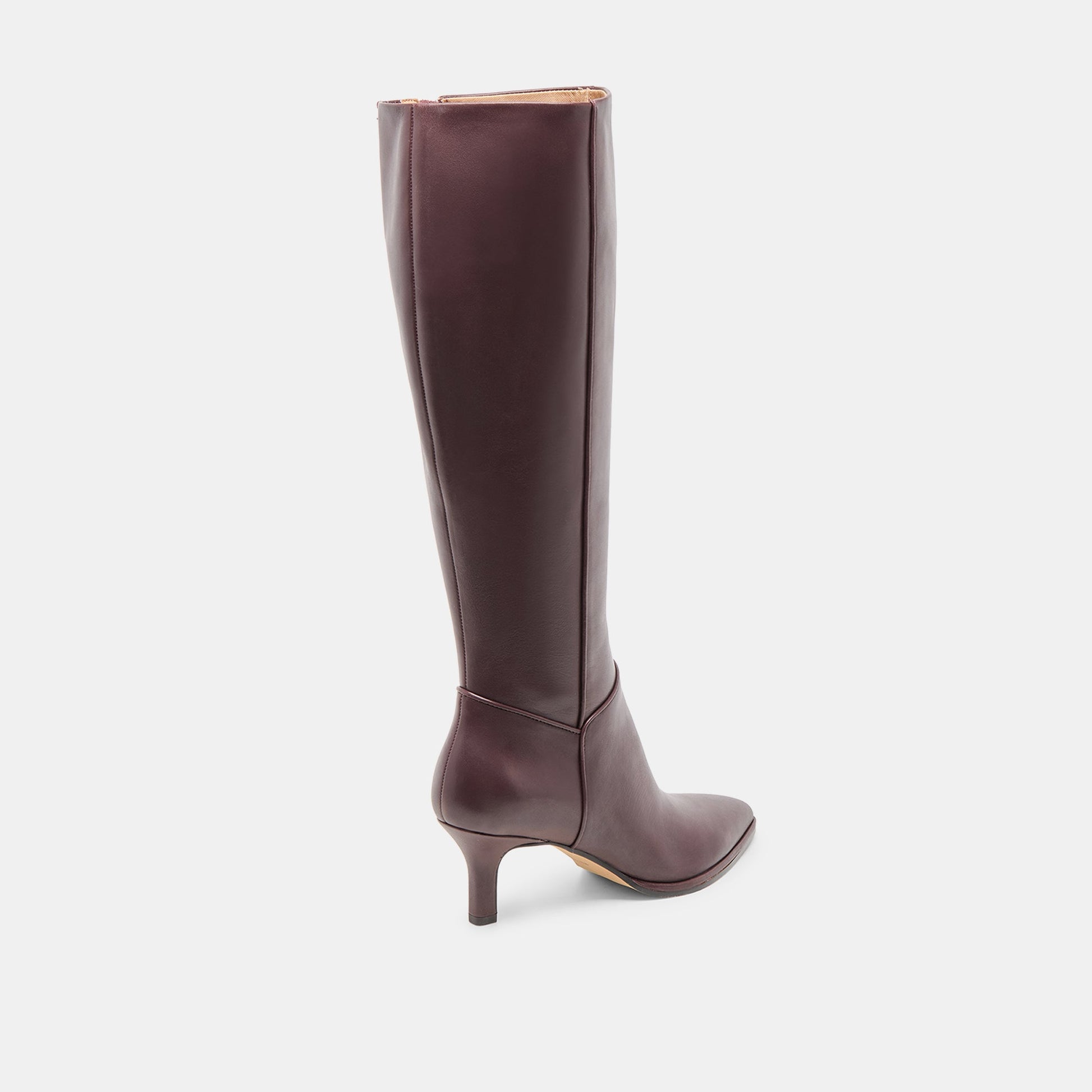 Aldy Mulberry Leather Wide Calf Boots Dolce Vita
