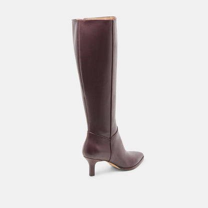 Aldy Mulberry Leather Wide Calf Boots Dolce Vita