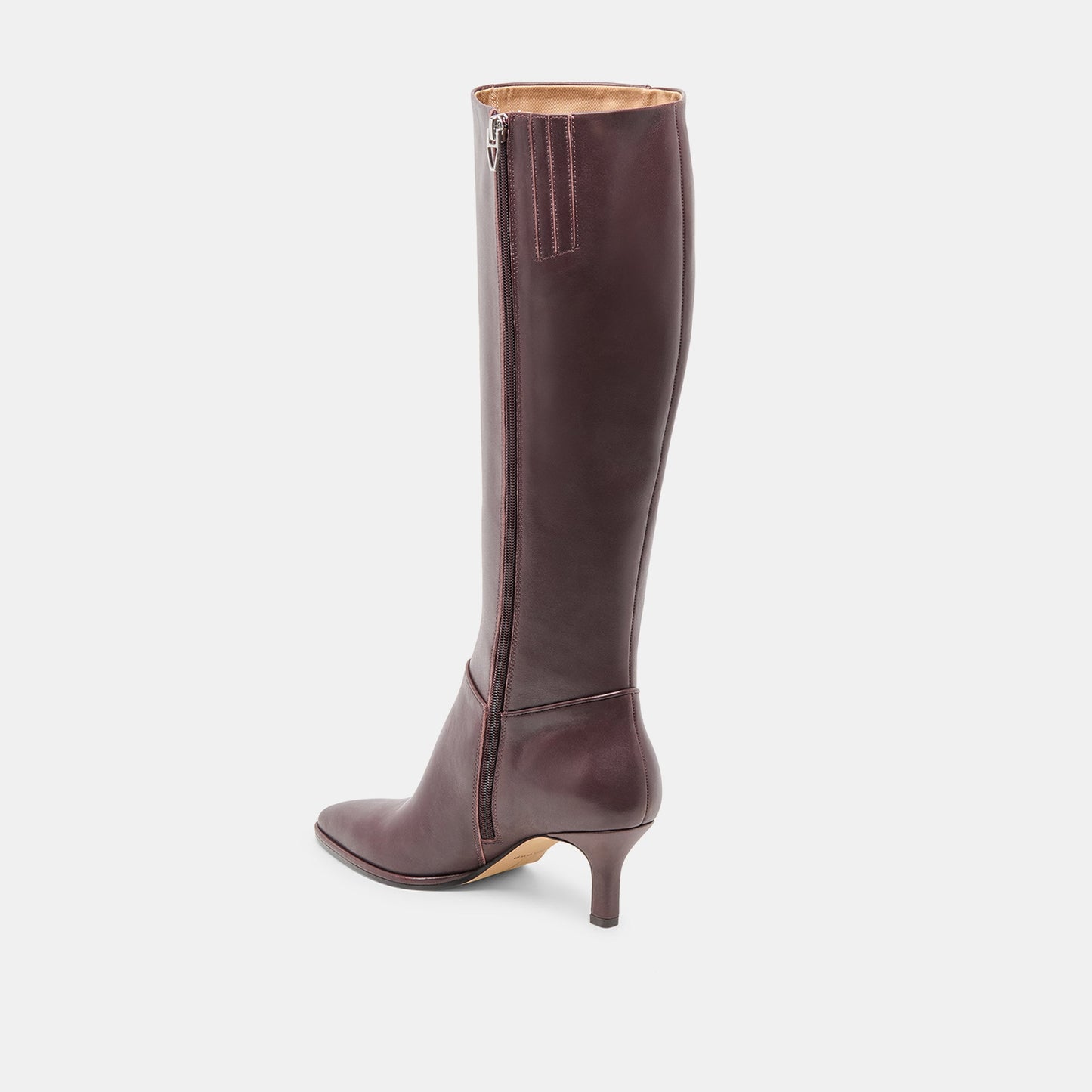 Aldy Mulberry Leather Wide Calf Boots Dolce Vita