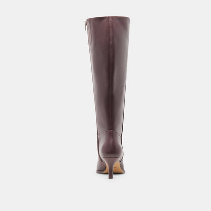 Aldy Mulberry Leather Wide Calf Boots Dolce Vita