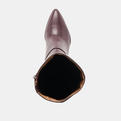 Aldy Mulberry Leather Wide Calf Boots Dolce Vita
