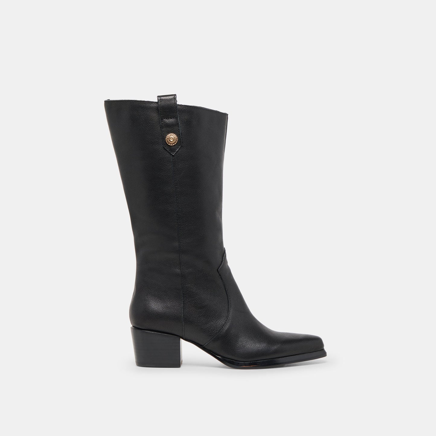 Vern Black Leather Wide Calf Boots Dolce Vita