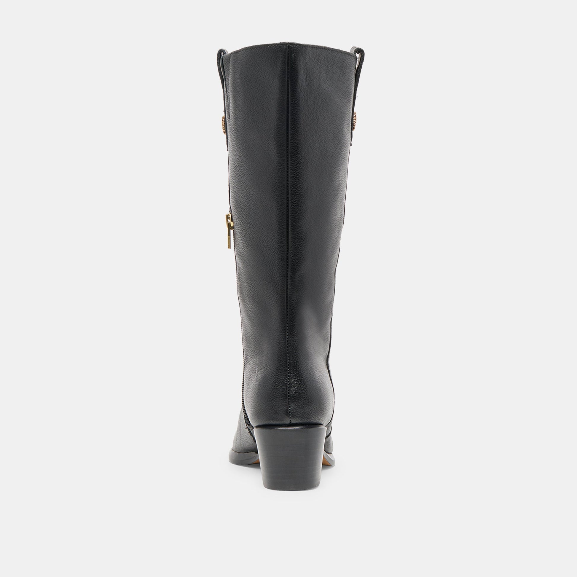Vern Black Leather Wide Calf Boots Dolce Vita