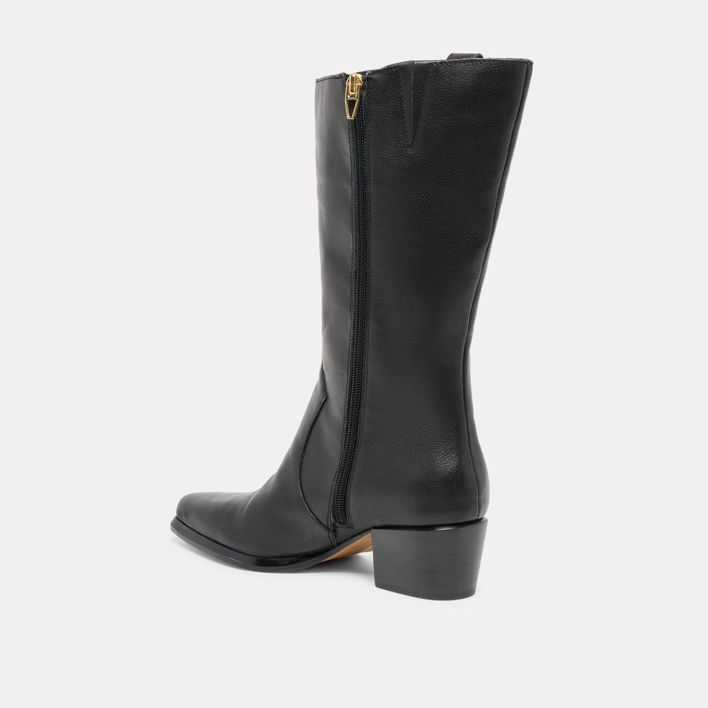 Vern Black Leather Wide Calf Boots Dolce Vita