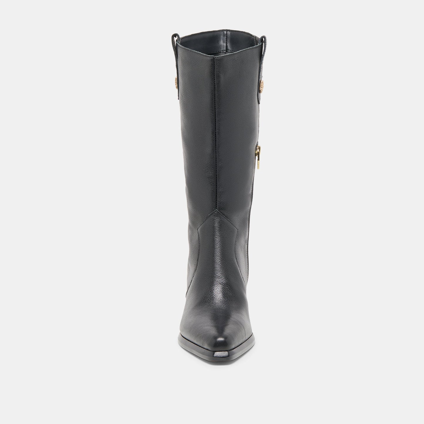 Vern Black Leather Wide Calf Boots Dolce Vita