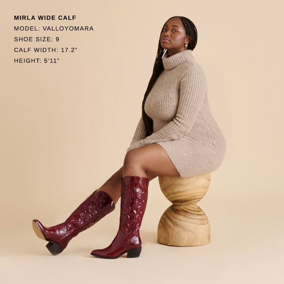 Mirla Oxblood Leather Wide Calf Boots Dolce Vita