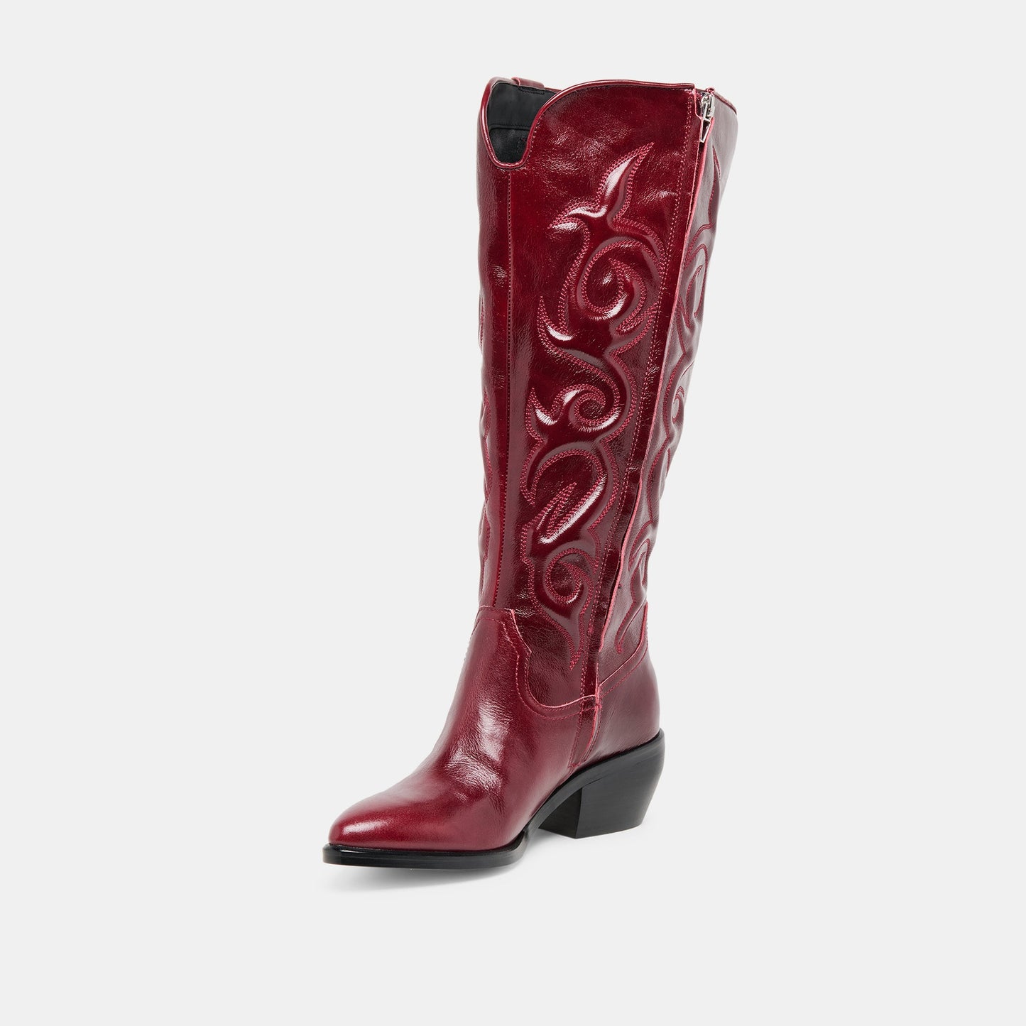 Mirla Oxblood Leather Wide Calf Boots Dolce Vita