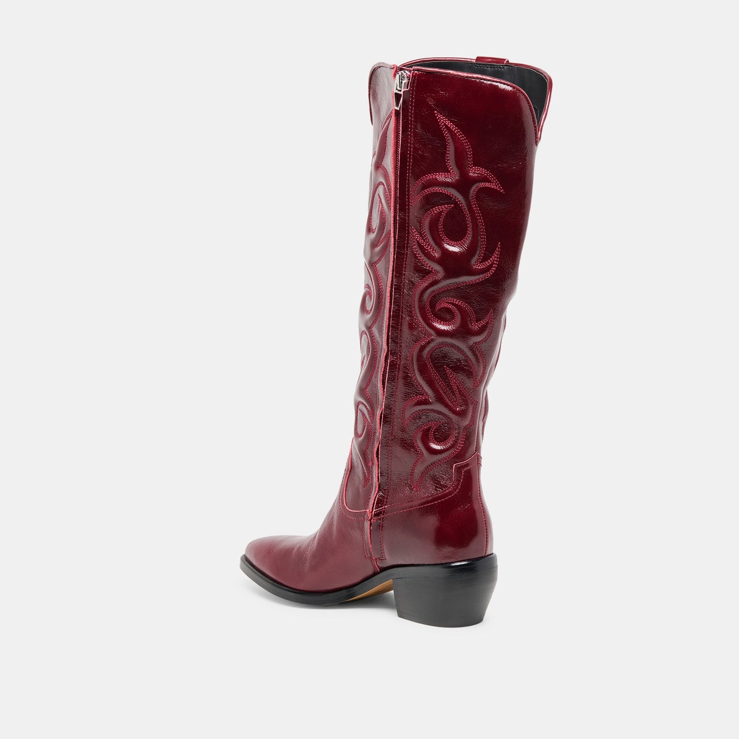 Mirla Oxblood Leather Wide Calf Boots Dolce Vita