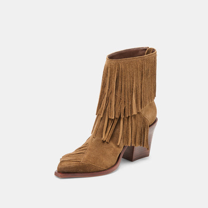 Torey Chestnut Suede Booties Dolce Vita