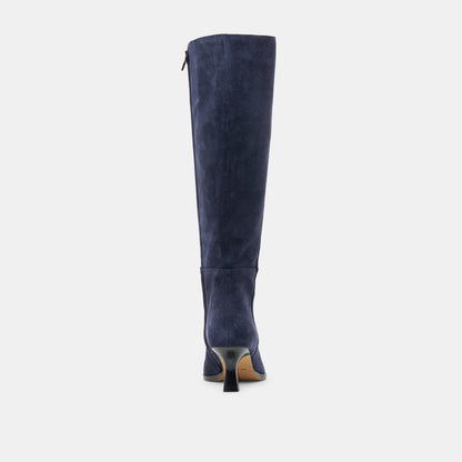 Auggie Navy Suede Wide Calf Boots Dolce Vita