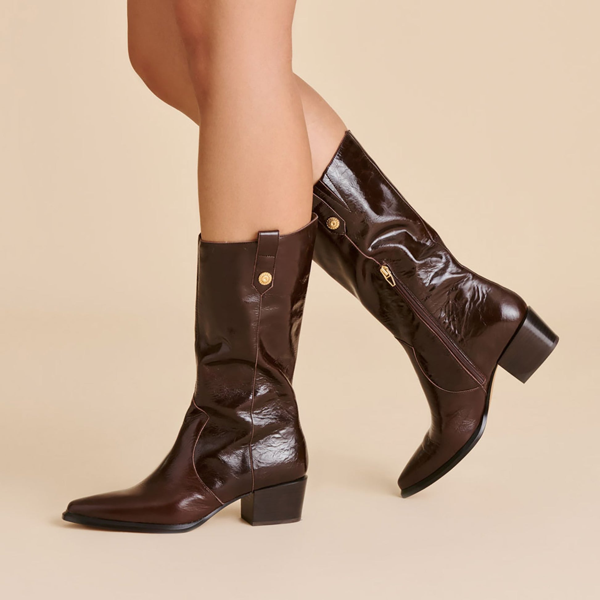 Vern Chocolate Leather Boots Dolce Vita