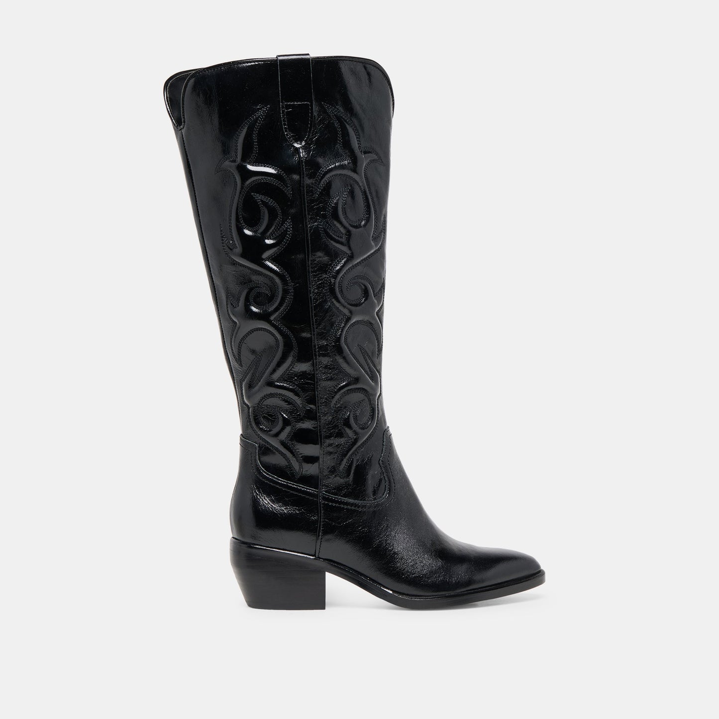 Mirla Black Leather Wide Calf Boots Dolce Vita