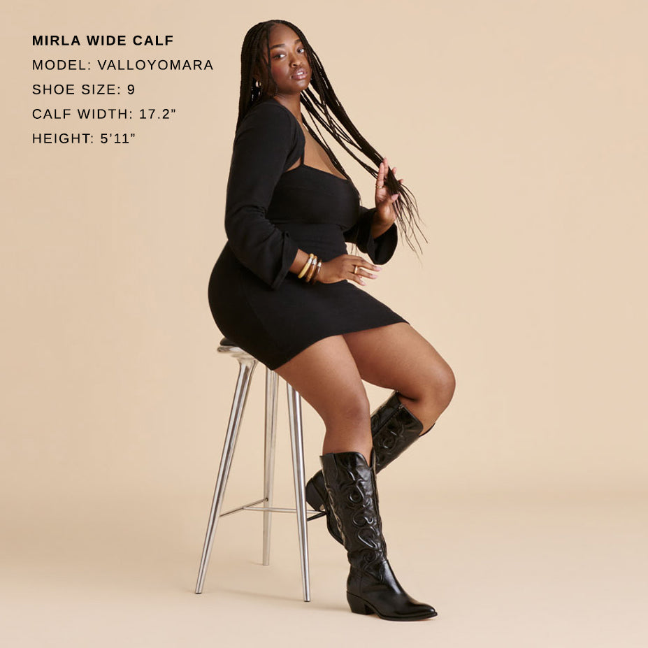 Mirla Black Leather Wide Calf Boots Dolce Vita
