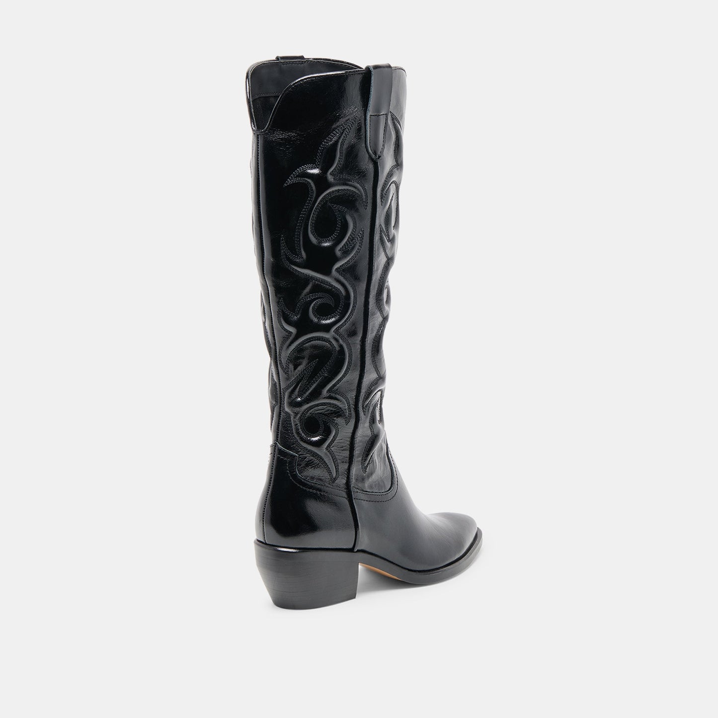 Mirla Black Leather Wide Calf Boots Dolce Vita