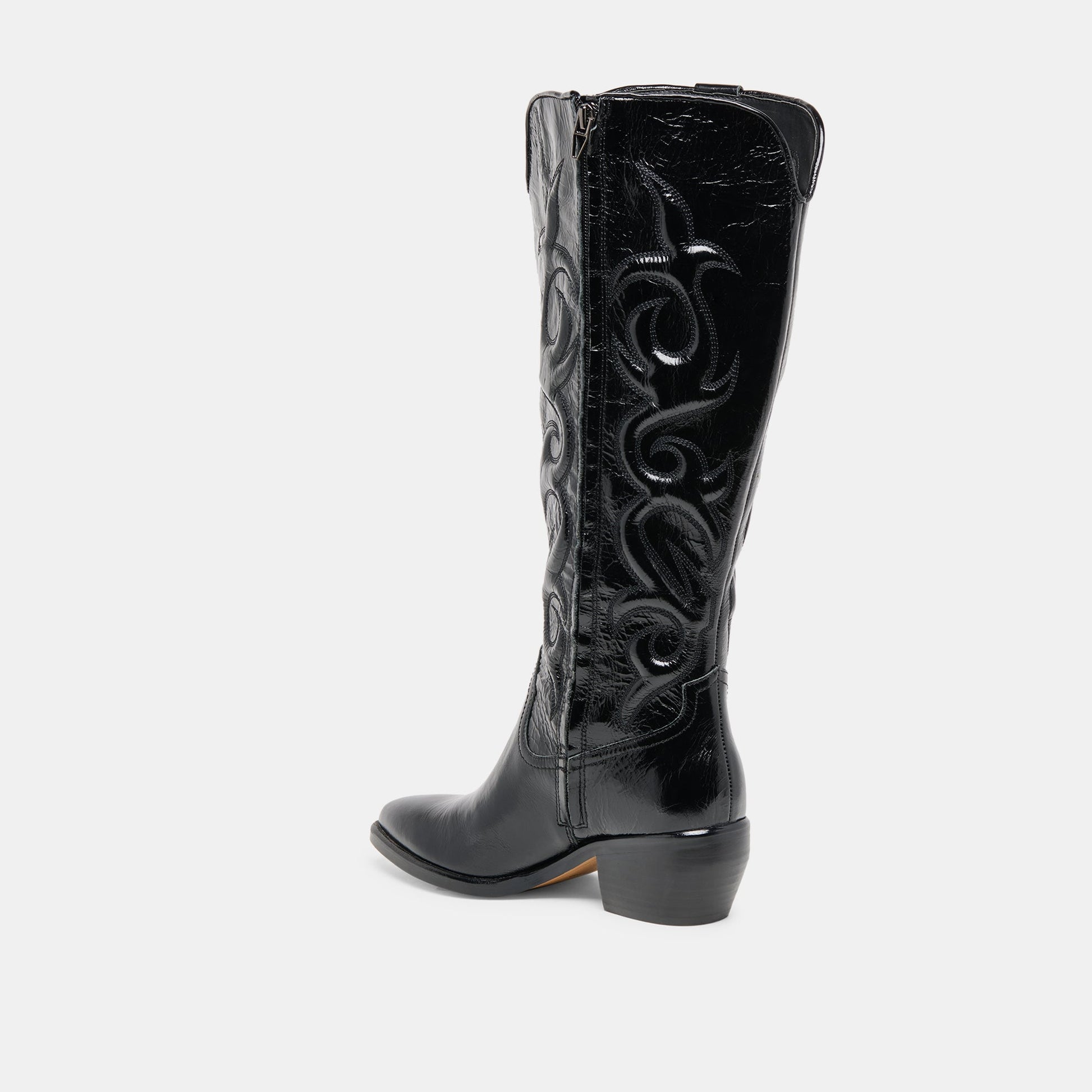 Mirla Black Leather Wide Calf Boots Dolce Vita
