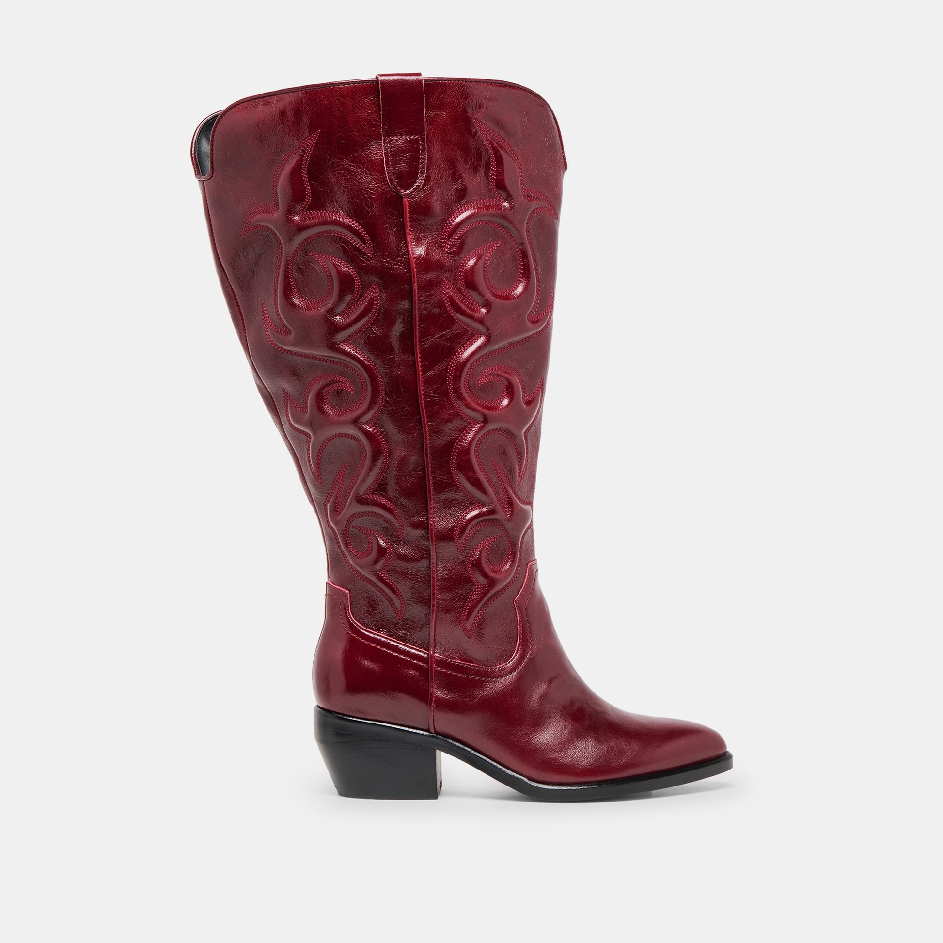 Mirla Oxblood Leather Extra Wide Calf Boots Dolce Vita