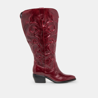 Mirla Oxblood Leather Extra Wide Calf Boots Dolce Vita