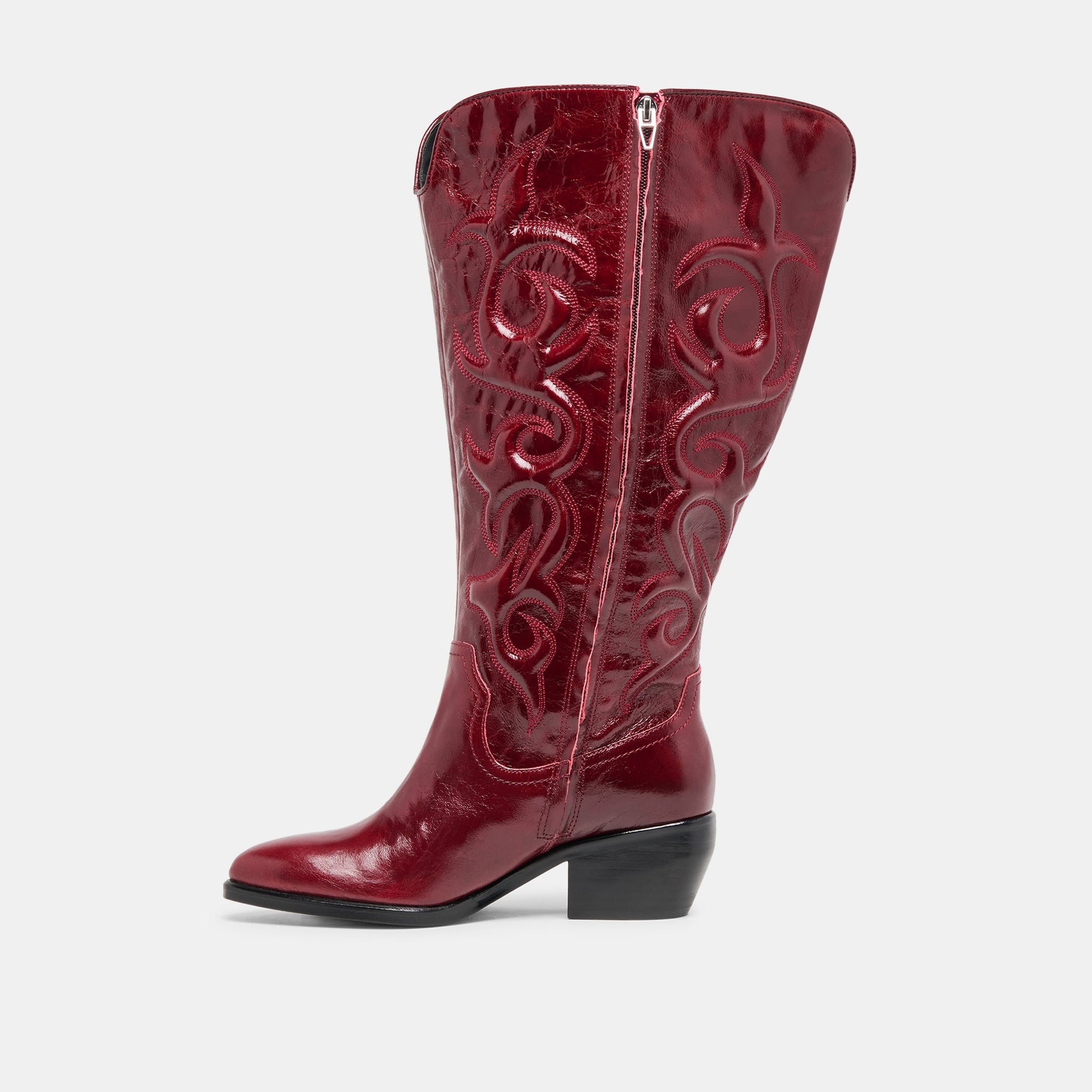 Mirla Oxblood Leather Extra Wide Calf Boots Dolce Vita