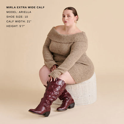 Mirla Oxblood Leather Extra Wide Calf Boots Dolce Vita