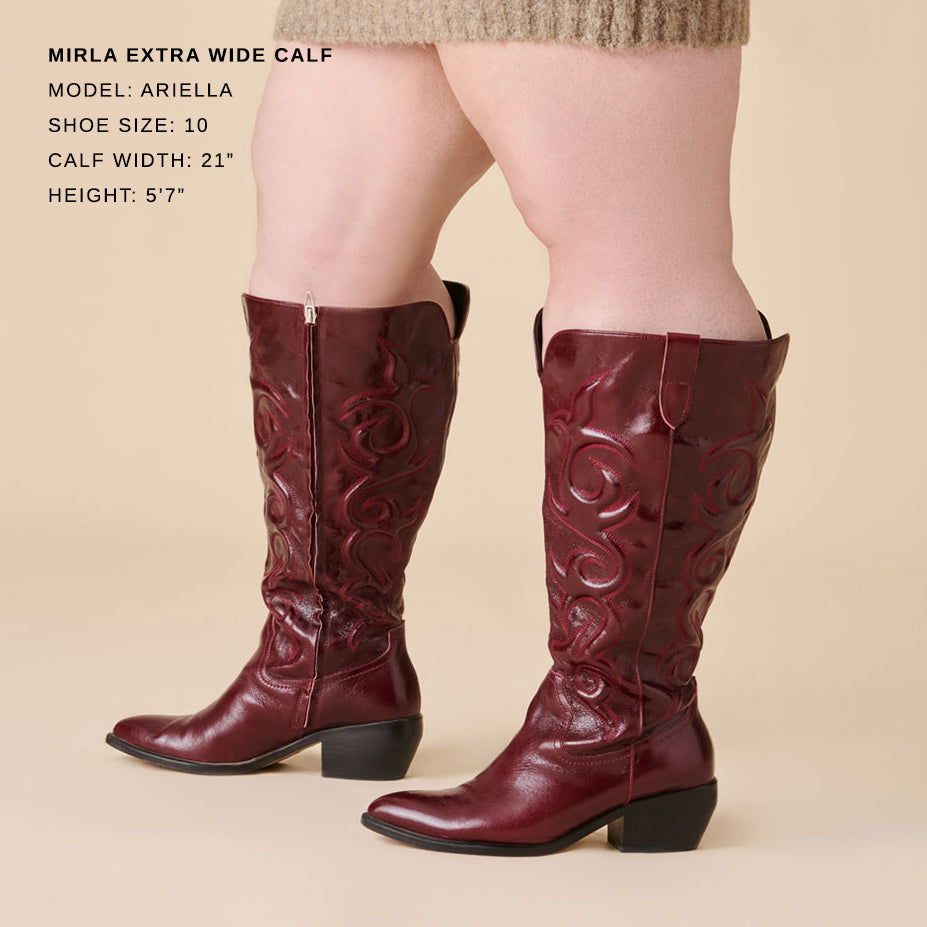 Mirla Oxblood Leather Extra Wide Calf Boots Dolce Vita