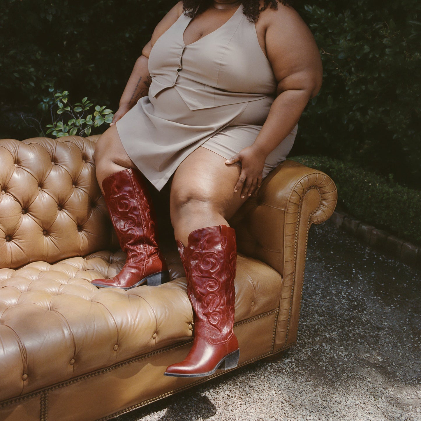 Mirla Oxblood Leather Extra Wide Calf Boots Dolce Vita