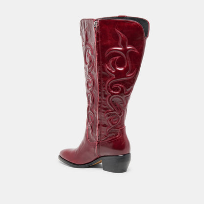 Mirla Oxblood Leather Extra Wide Calf Boots Dolce Vita