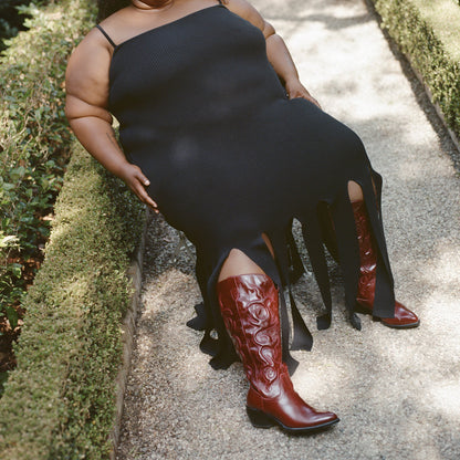 Mirla Oxblood Leather Extra Wide Calf Boots Dolce Vita