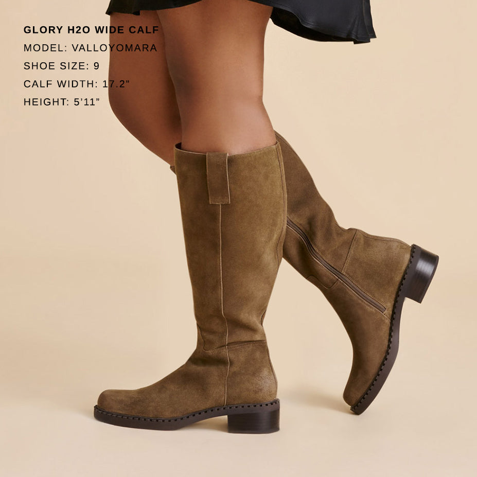 Glory H2O Waterproof Olive Suede Wide Calf Boots Dolce Vita