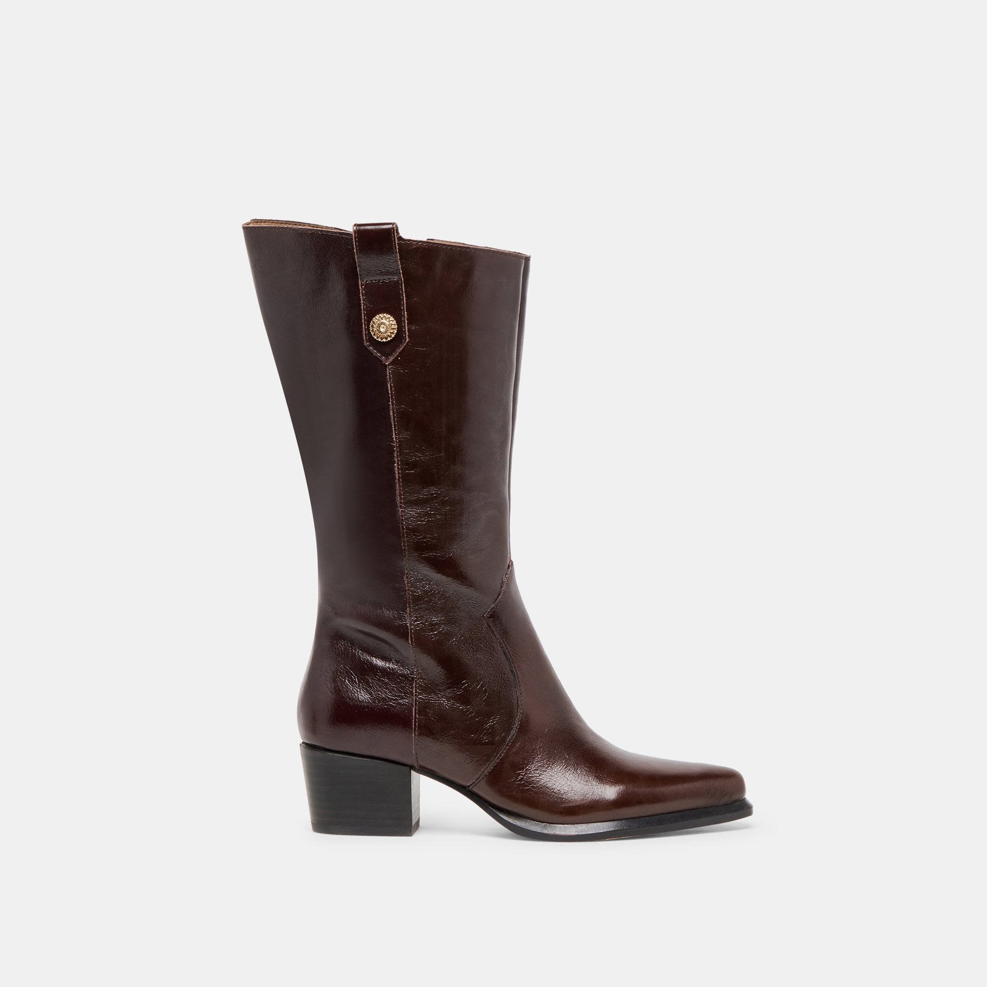Vern Chocolate Leather Wide Calf Boots Dolce Vita