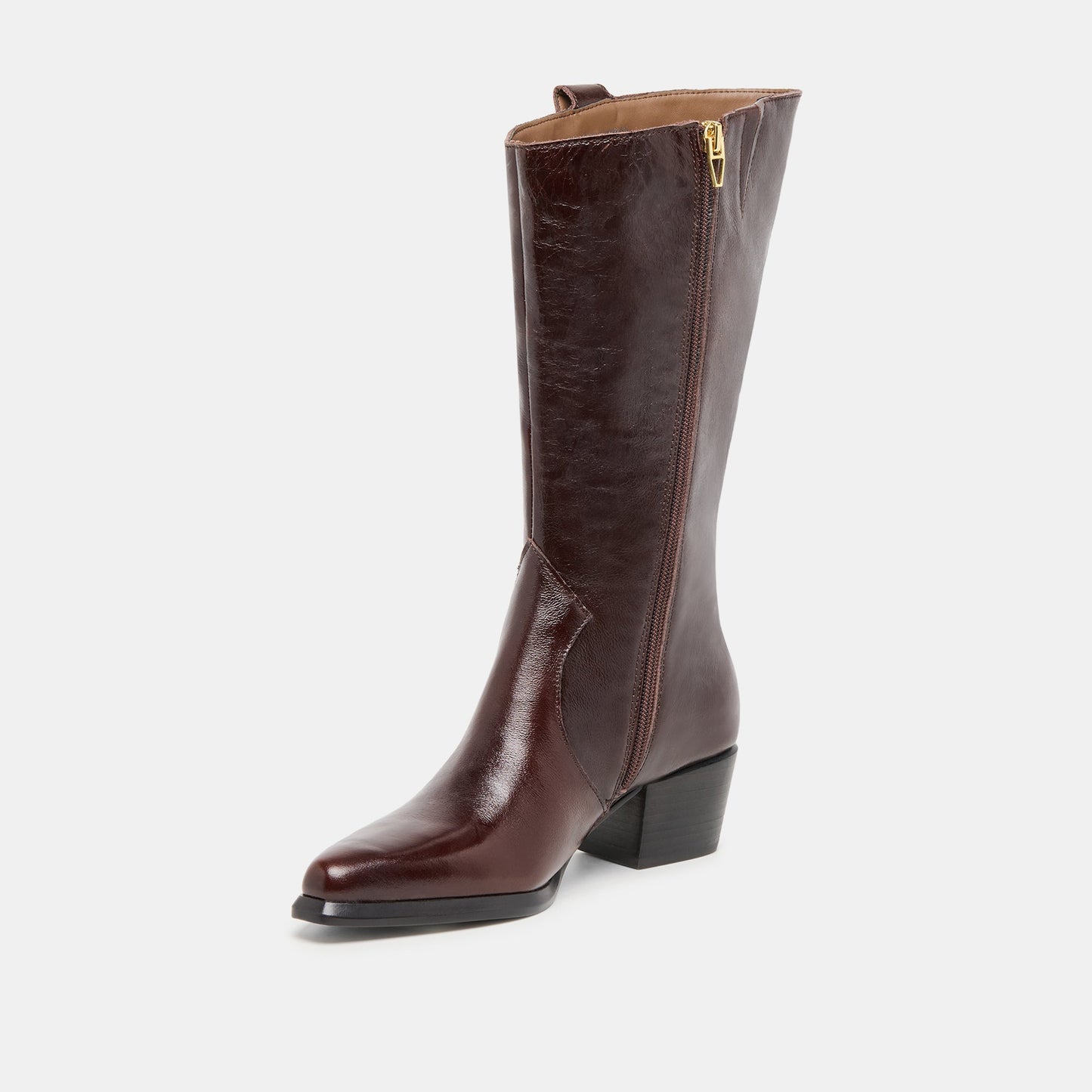 Vern Chocolate Leather Wide Calf Boots Dolce Vita