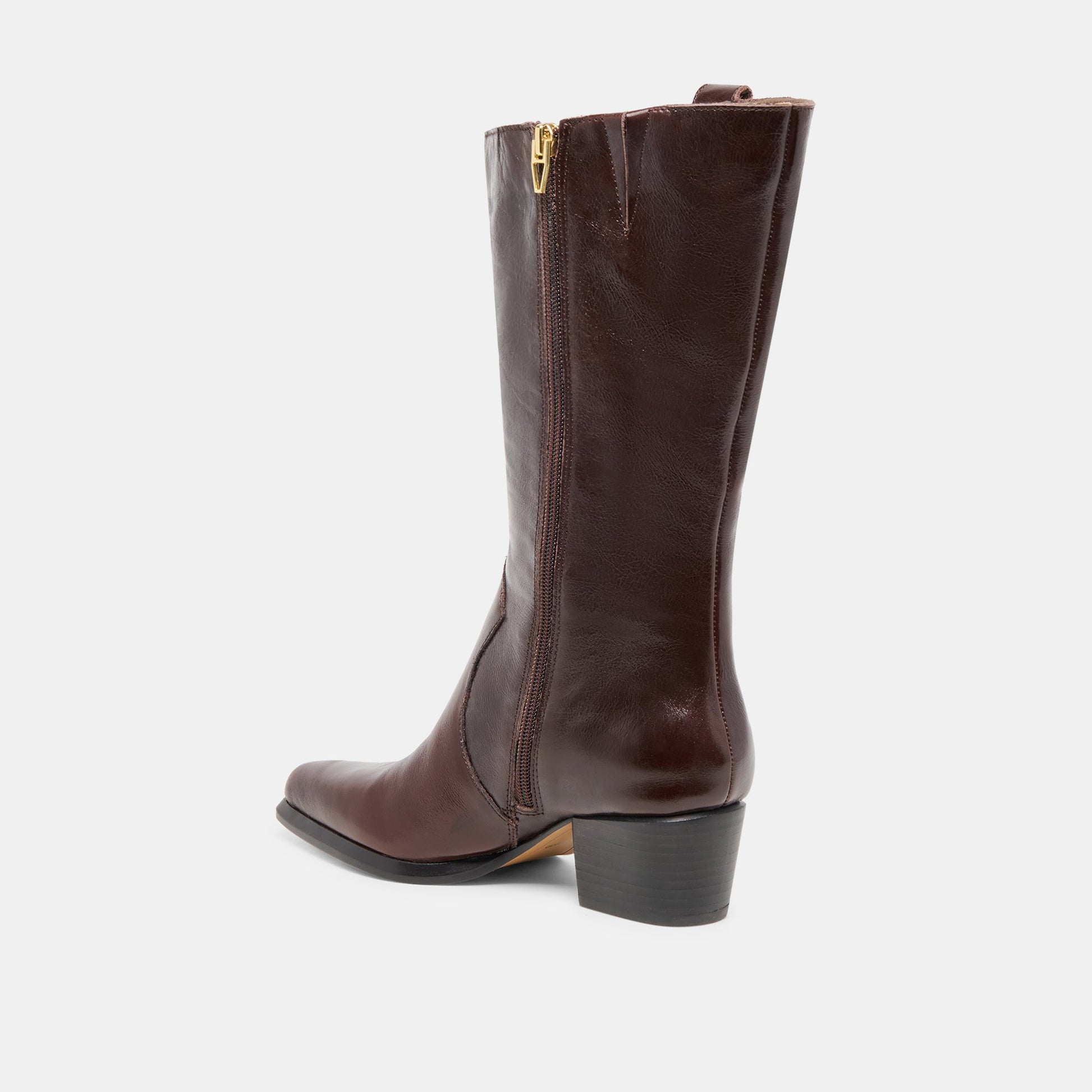 Vern Chocolate Leather Wide Calf Boots Dolce Vita
