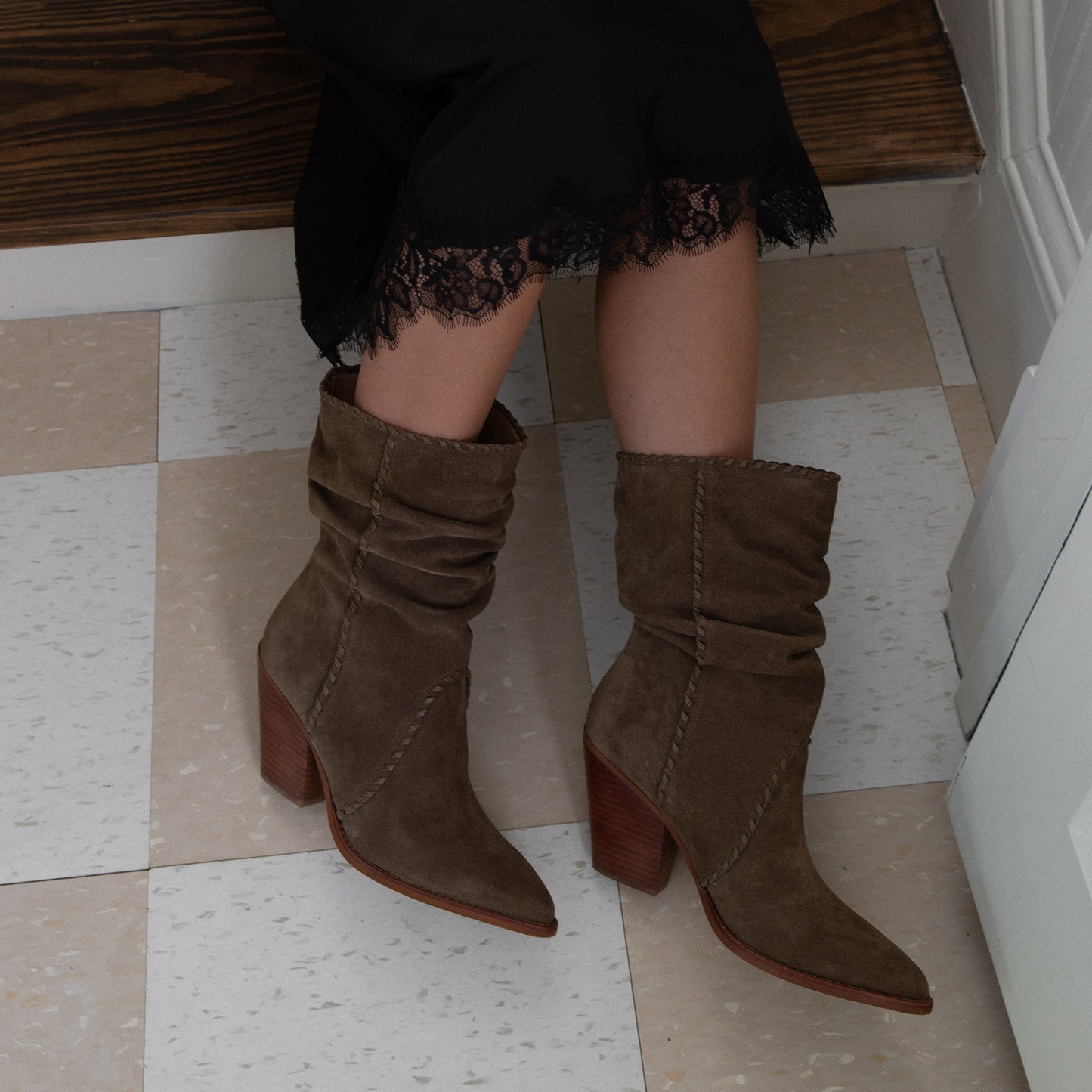 Julith Olive Suede Boots Dolce Vita